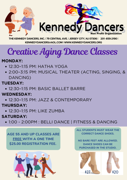 Creative aging weekly class schedule.