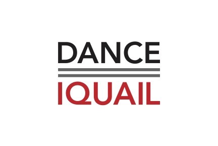 Dance Iquail Logo with black, gray and red colors