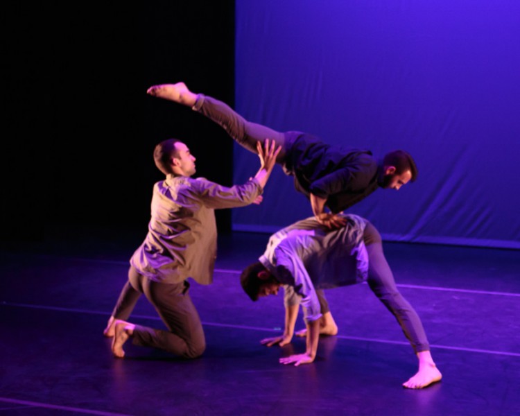 Virtuostic trio of three male dancers