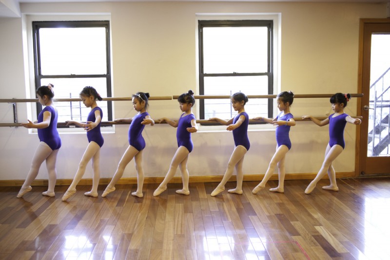 CSBA ballet students at the barre