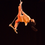 Fly-by-Night dancer Janet Aisawa in the trapeze