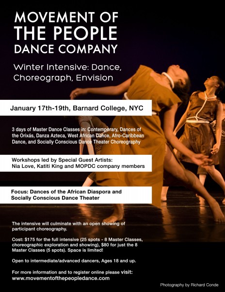 MOPDC's Winter Dance Intensive: Dance, Choreograph, Envision