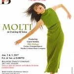 BalaSole Dance Co. with former Marthat Graham principal dancer Miki Orihara in "MOLTI", June 2 & 3, 2017, 8PM, at BAM Fisher