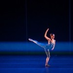 Jennifer Goggans dancing in Merce Cunningham's BIPED.