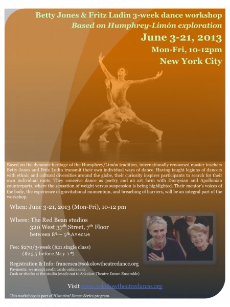 Betty Jones & Fritz Ludin Humphrey-Limon 3-week dance workshop