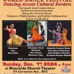 Poster for the World Dance Festival featuring images of the three main performance groups and event information