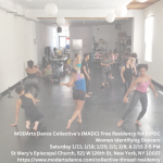 12 BIPOC women identifying dancers moving at different levels in the second floor studio of FABNYC.