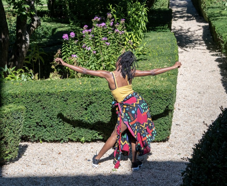 Dancer in garden maze
