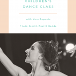 Graphic with class information and photo of Vera Paganin dancing.