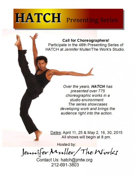 Call for choreographers- HATCH presenting series deadline approaching!