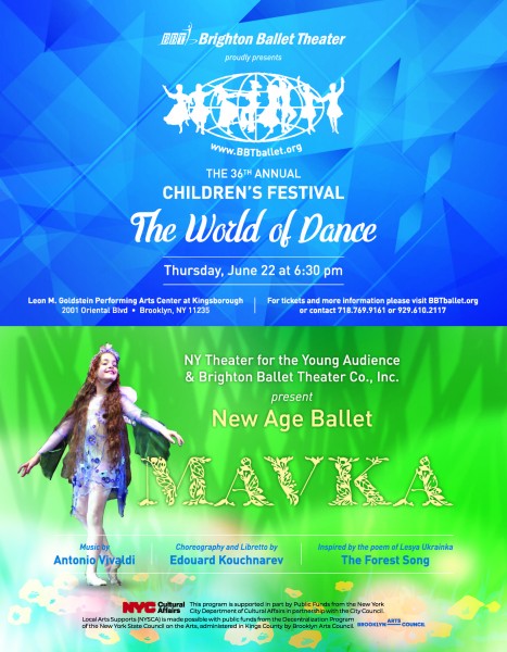 Brighton Ballet Theater announced  the 36th Annual Children's Festival, "The World of Dance," and new Ballet “Mavka” based on Le