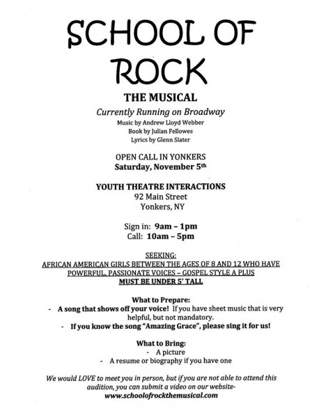 School of Rock audition description