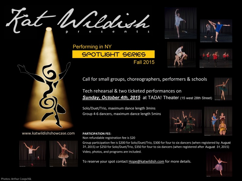 Call for dancers, choreographers and small companies "Performing in NY - Spotlight Series"