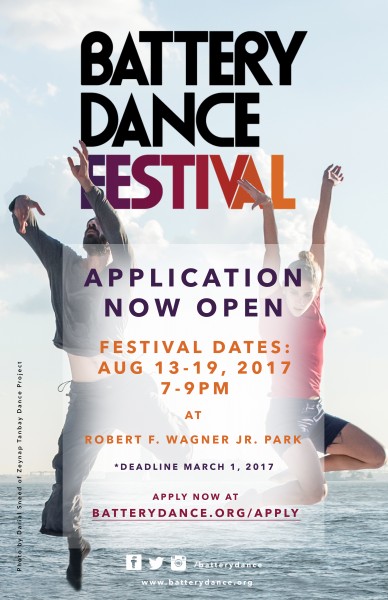 Battery Dance Festival Application Poster 2017