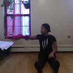 Jessica Pearson demonstrates an arm movement.