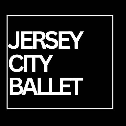 our logo ,Black box  with white outline with Jersey City Ballet  inside box