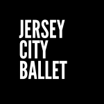 The words Jersey City Ballet on a black background