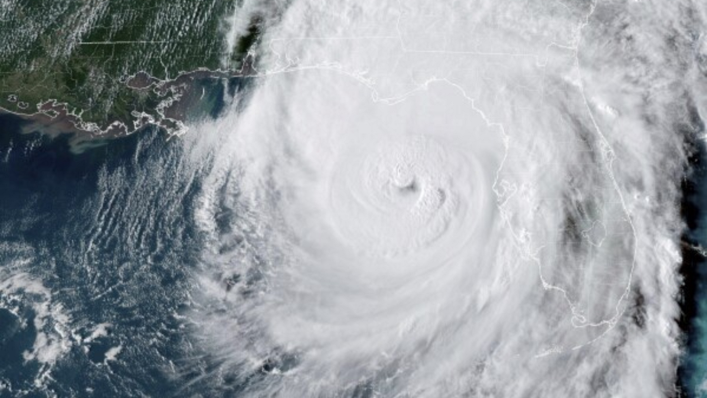 Image of a hurricane on a weather map